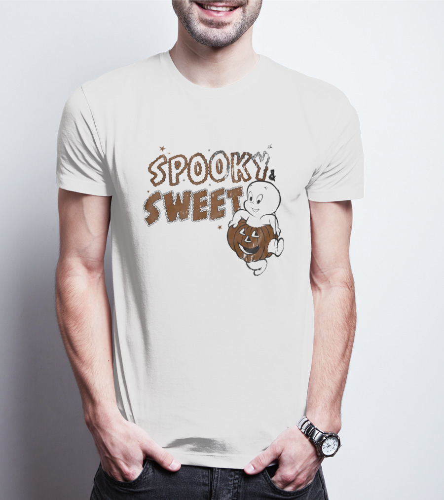 Casper The Friendly Ghost Spooky & Sweet Halloween Pumpkin Fun T-Shirt