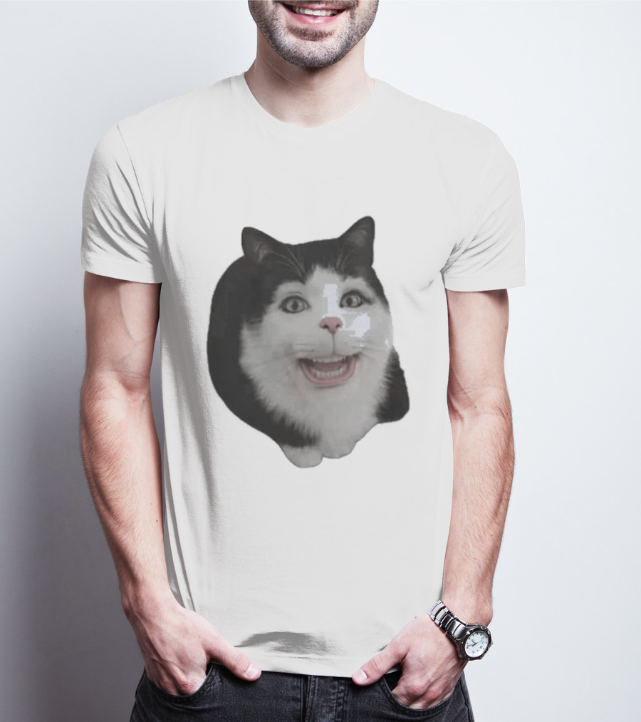 Grinning Cat With Human Teeth T-Shirt