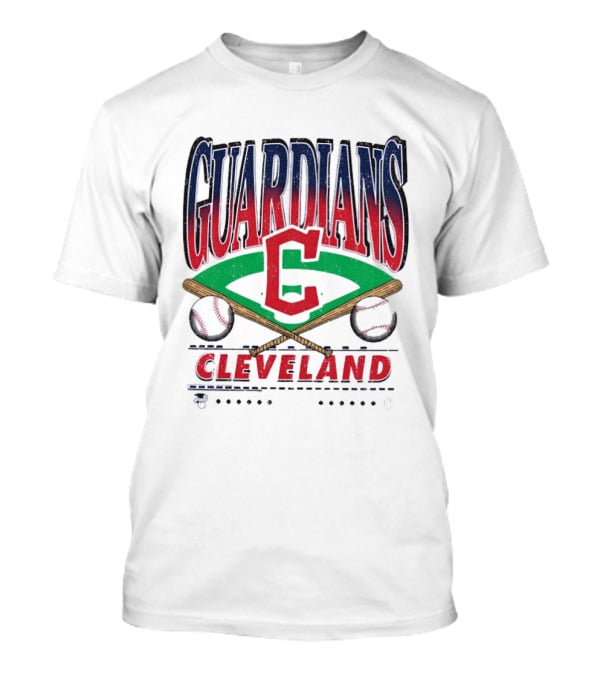 Cleveland Guardians Baseball Team Retro Style With Bats And Ball T-Shirt