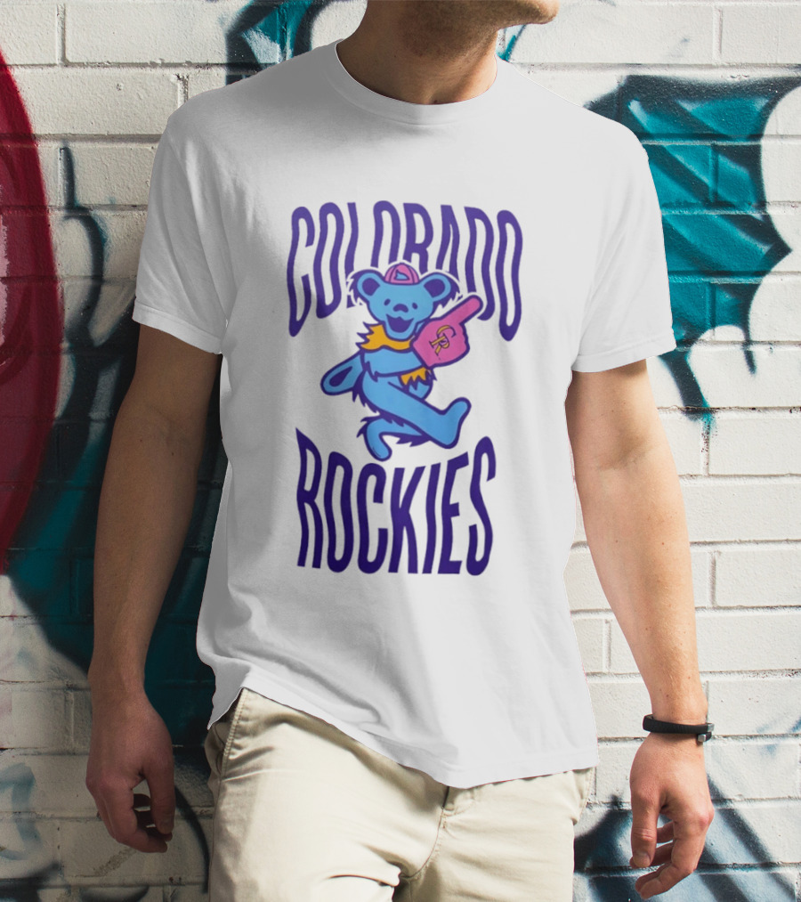 Colorado Rockies Grateful Dead Dancing Bear Sports Fan T-Shirt