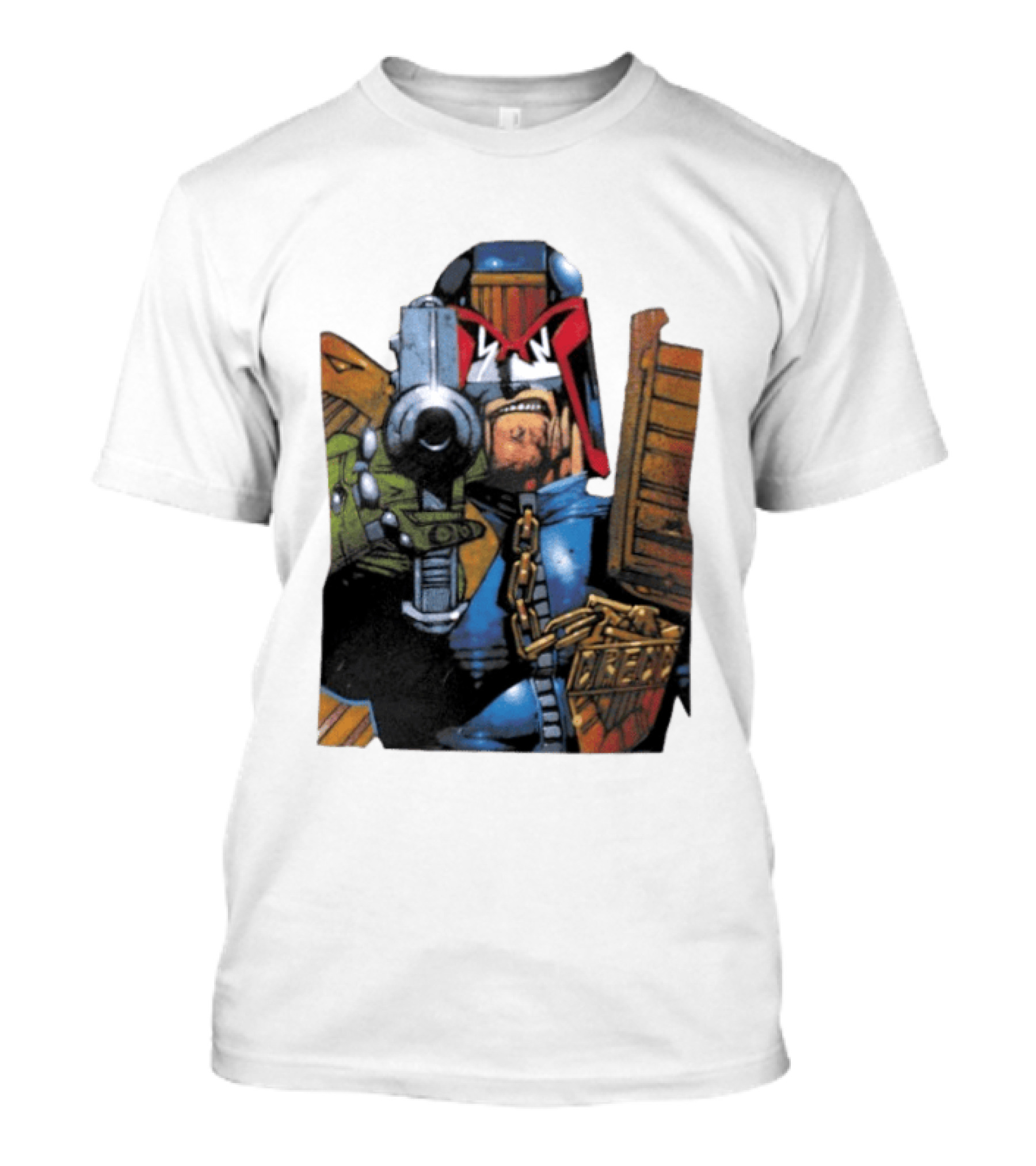 Judge Dredd 2000 AD Comic Book Character With Iconic Outfit T-Shirt