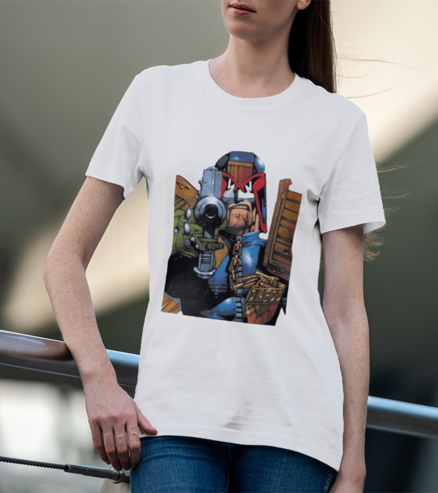 Judge Dredd 2000 AD Comic Book Character With Iconic Outfit T-Shirt