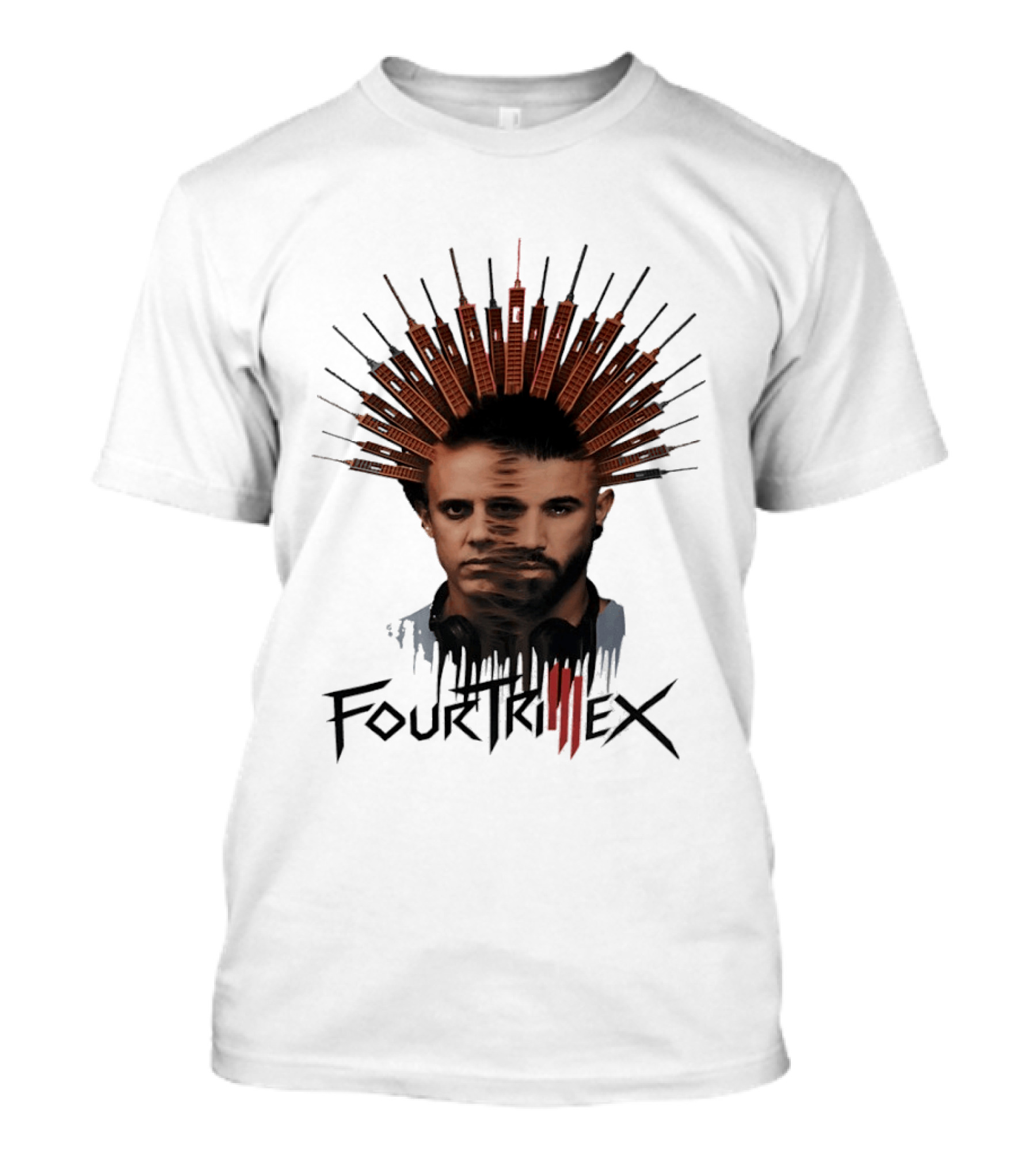 Fourtriex DJ Electronic Music Urban Skyline Fusion T-Shirt