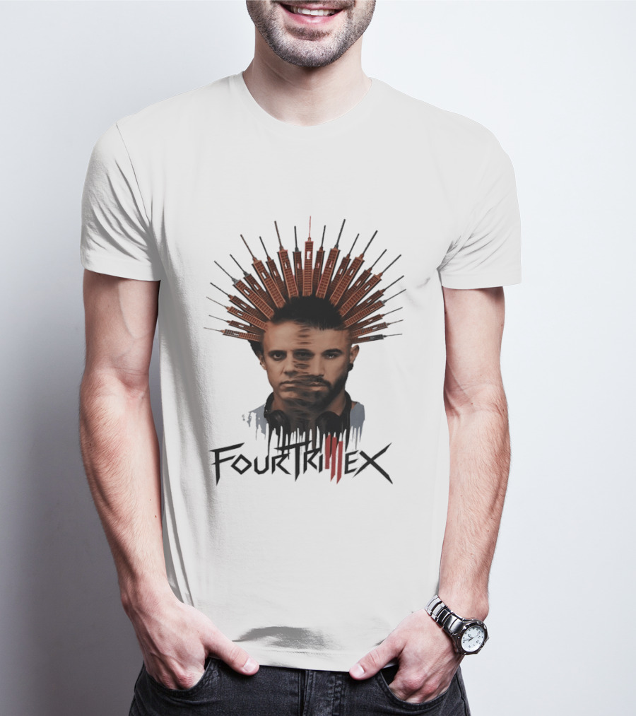 Fourtriex DJ Electronic Music Urban Skyline Fusion T-Shirt