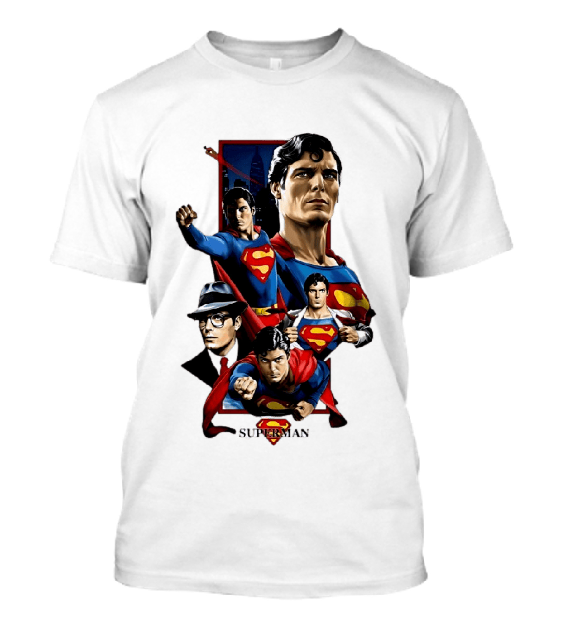 Superman Collage Classic Iconic Characters With S T-Shirt
