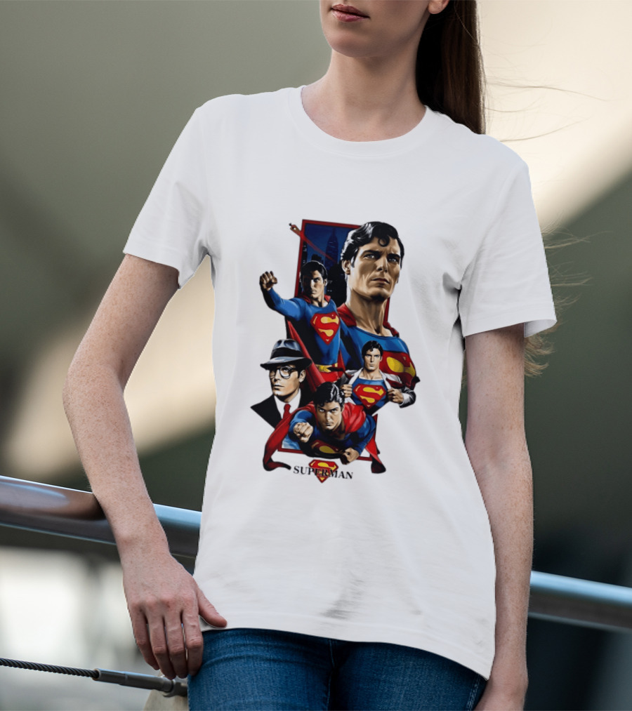 Superman Collage Classic Iconic Characters With S T-Shirt