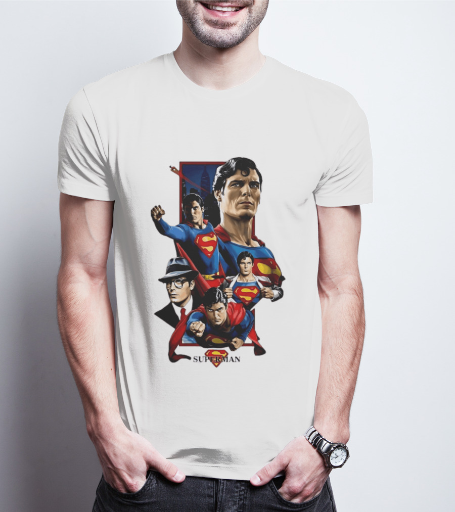 Superman Collage Classic Iconic Characters With S T-Shirt