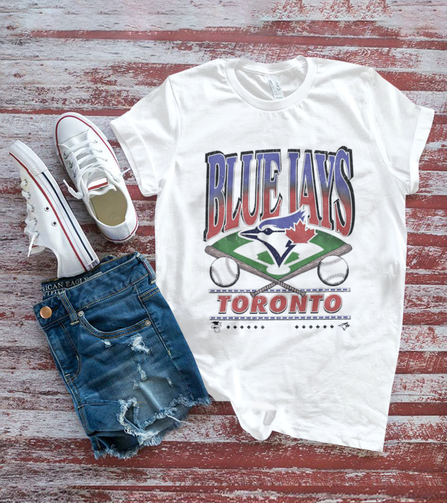 Toronto Blue Jays Baseball Team Emblem Field Motif T-Shirt
