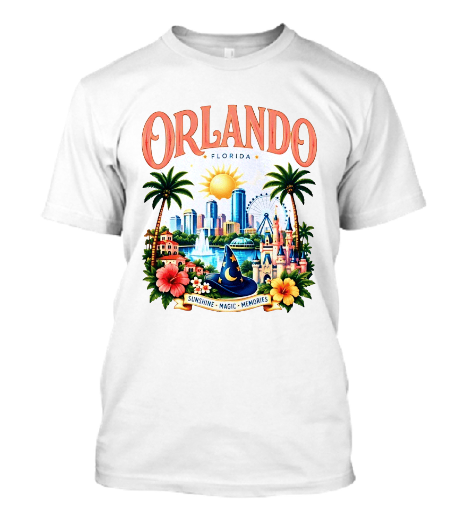 Orlando Florida Sunshine Magic Memories Skyline Adventure T-Shirt