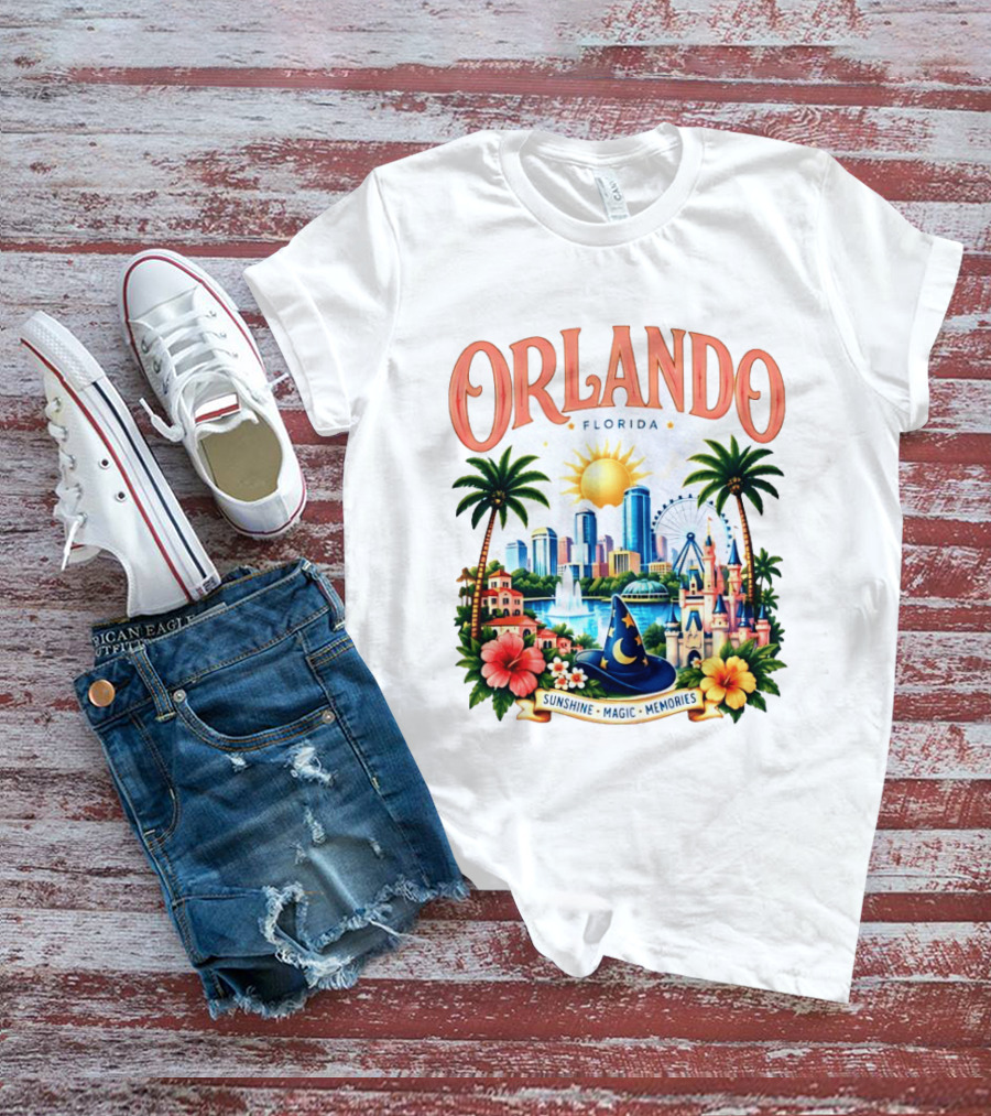 Orlando Florida Sunshine Magic Memories Skyline Adventure T-Shirt