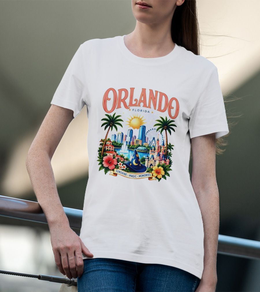 Orlando Florida Sunshine Magic Memories Skyline Adventure T-Shirt