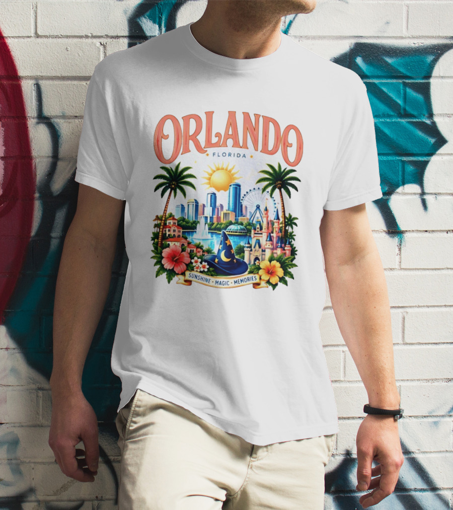 Orlando Florida Sunshine Magic Memories Skyline Adventure T-Shirt