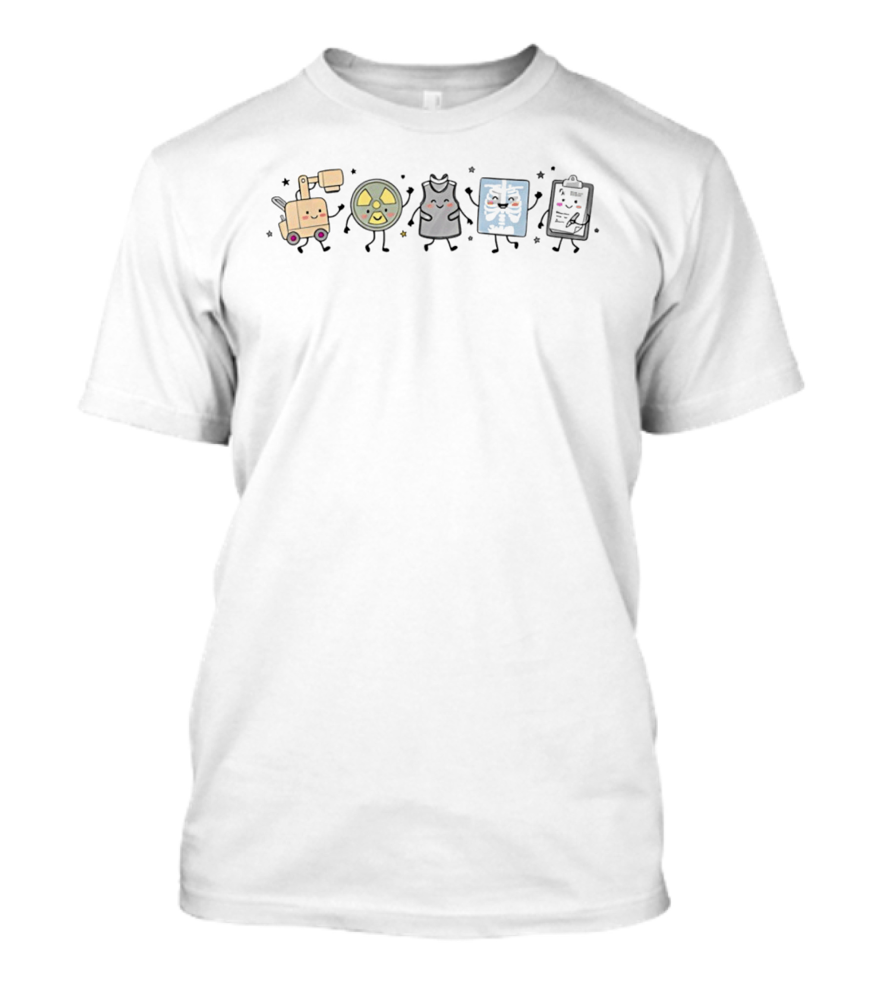 Radiology Cartoon X Ray Medical Humor With Happy Machines T-Shirt