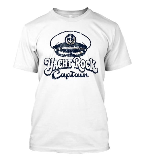 Yacht Rock Captain Distressed Nautical Captain's Hat T-Shirt