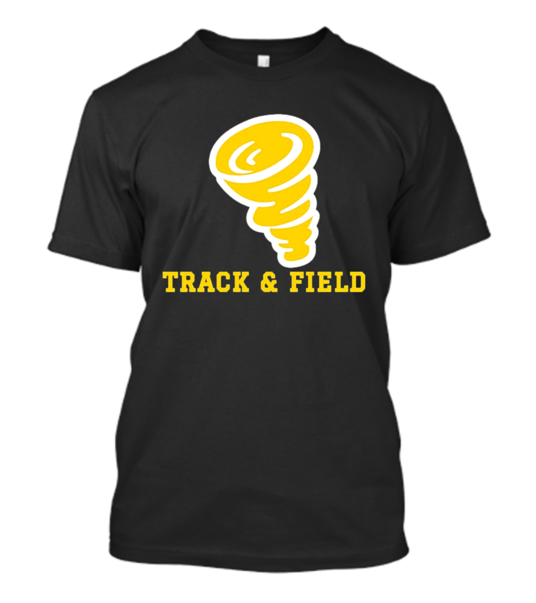 Tornado Track And Field Yellow Swirl Team Athletics T-Shirt