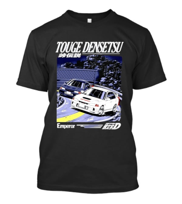 Touge Densetsu Emperor Initial D Mitsubishi Lancer Evolution Racing Scene T-Shirt