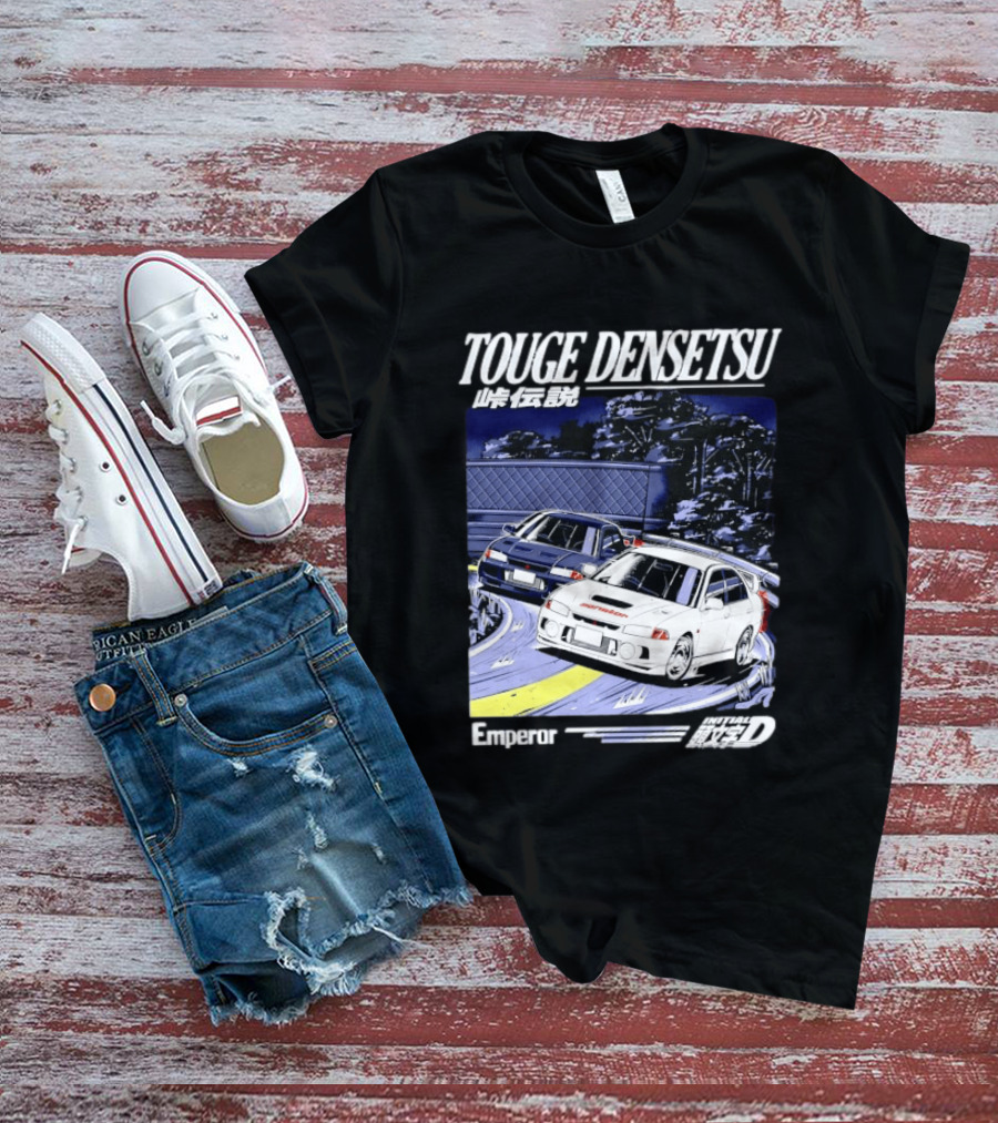 Touge Densetsu Emperor Initial D Mitsubishi Lancer Evolution Racing Scene T-Shirt