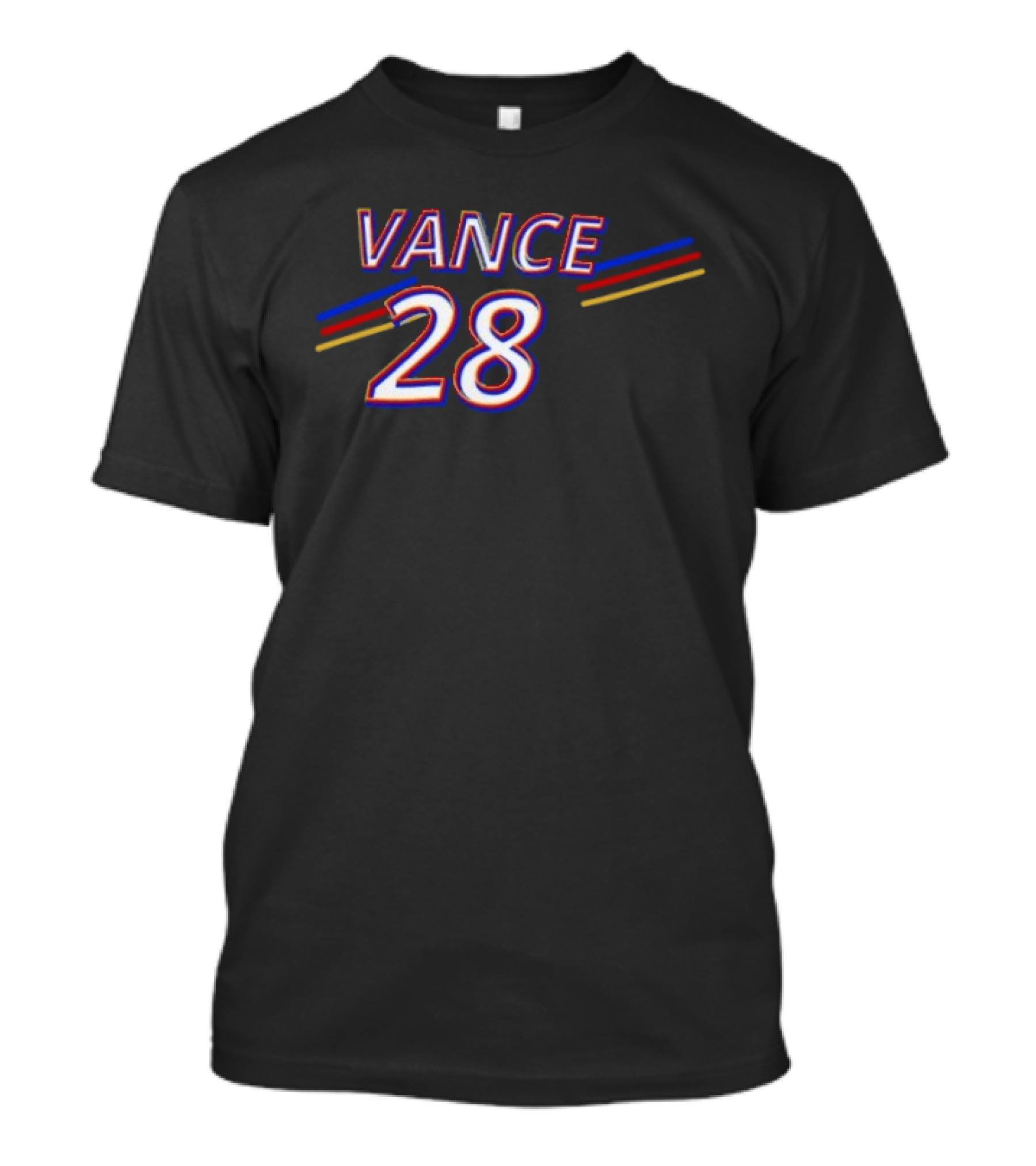 Vance 28 Vintage Striped Red Blue Yellow T-Shirt