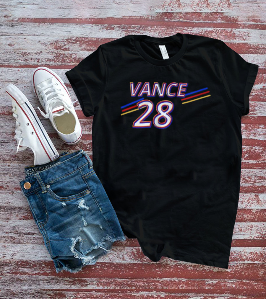 Vance 28 Vintage Striped Red Blue Yellow T-Shirt