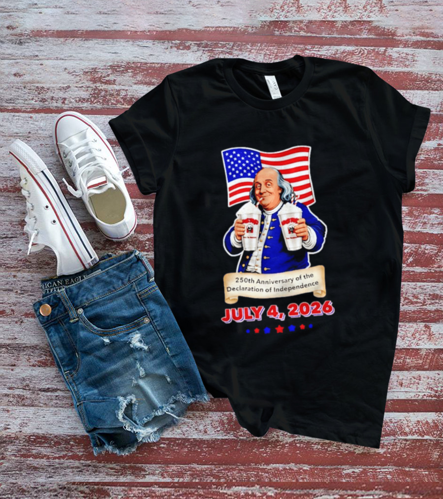 Benjamin Franklin July 4 2026 250th Anniversary Of The Declaration Of Independence T-Shirt