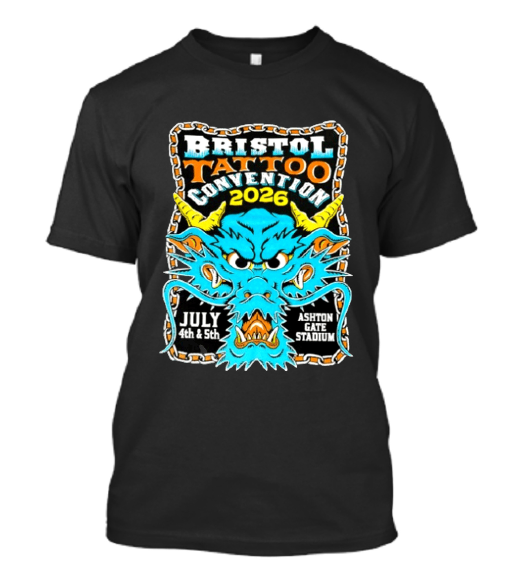 Bristol Tattoo Convention 2026 July 4th And 5th Ashton Gate Stadium Dragon T-Shirt