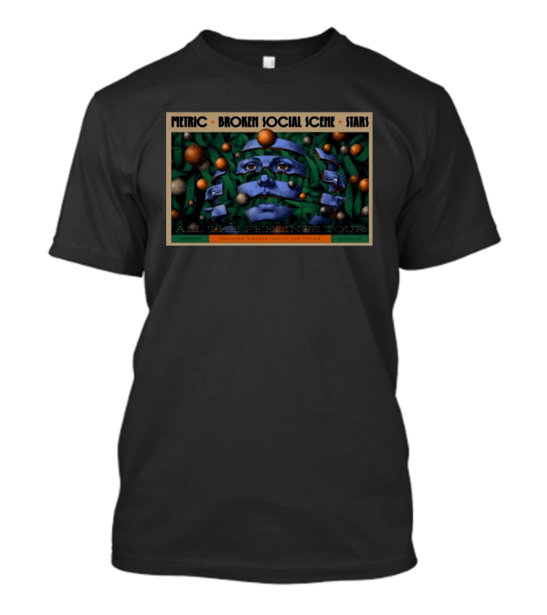 Metric Broken Social Scene Stars All The Feelings Tour Southern Alberta Jubilee Auditorium Calgary AB Jun 28 2026 T-Shirt