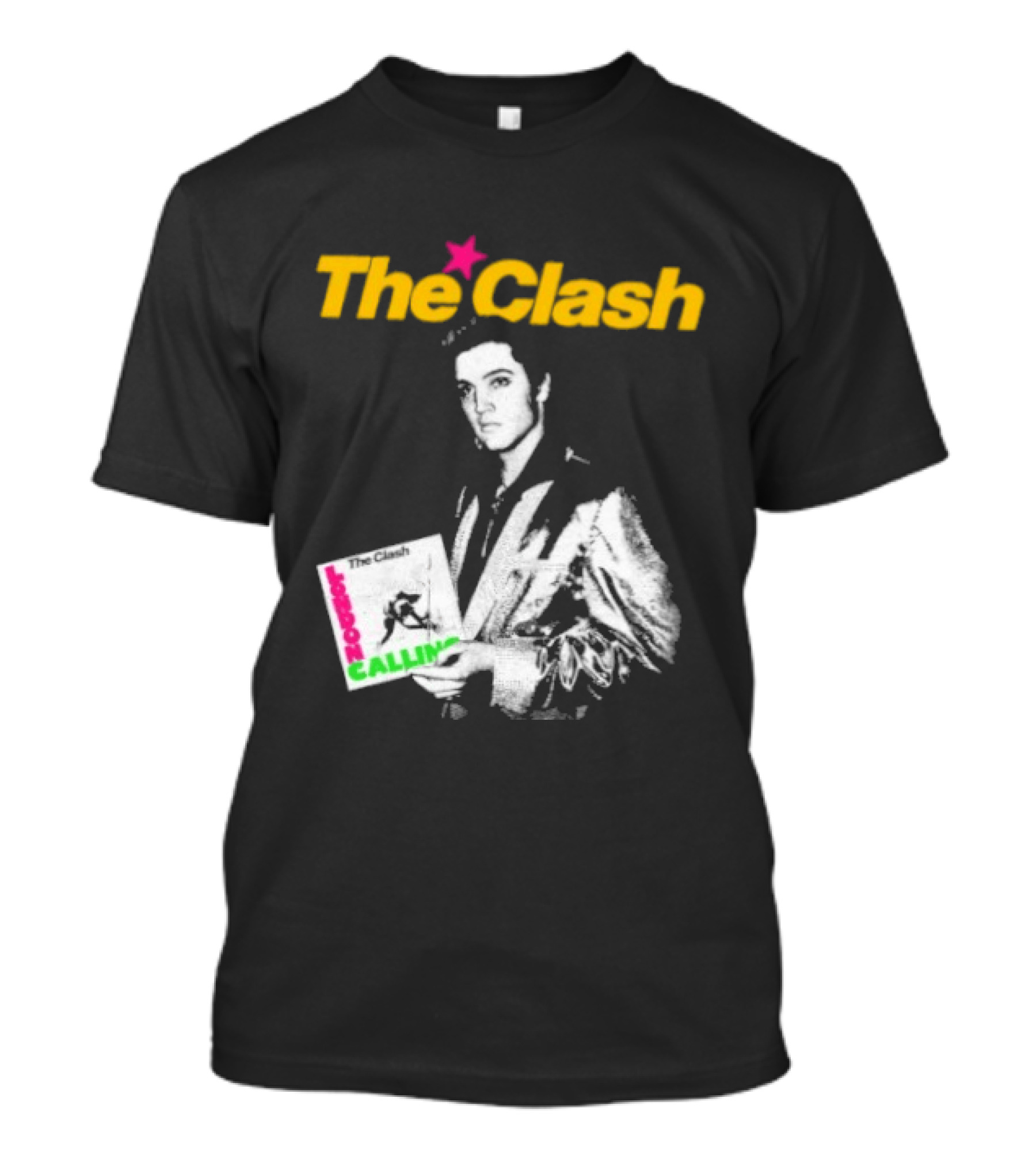 The Clash Elvis Presley London Calling Album Image T-Shirt
