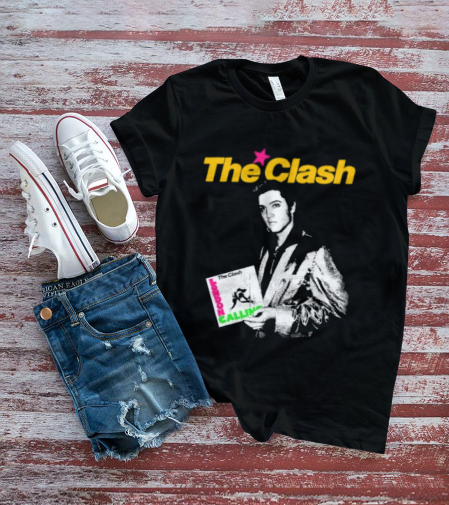 The Clash Elvis Presley London Calling Album Image T-Shirt