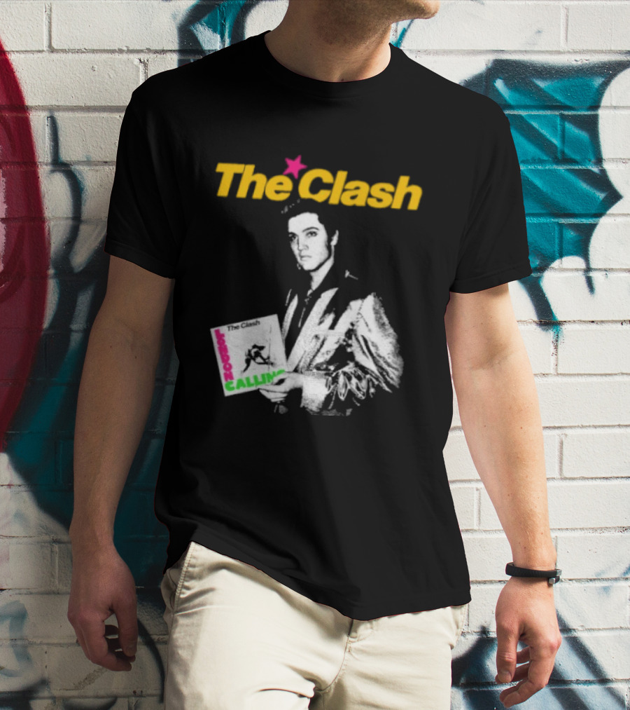The Clash Elvis Presley London Calling Album Image T-Shirt