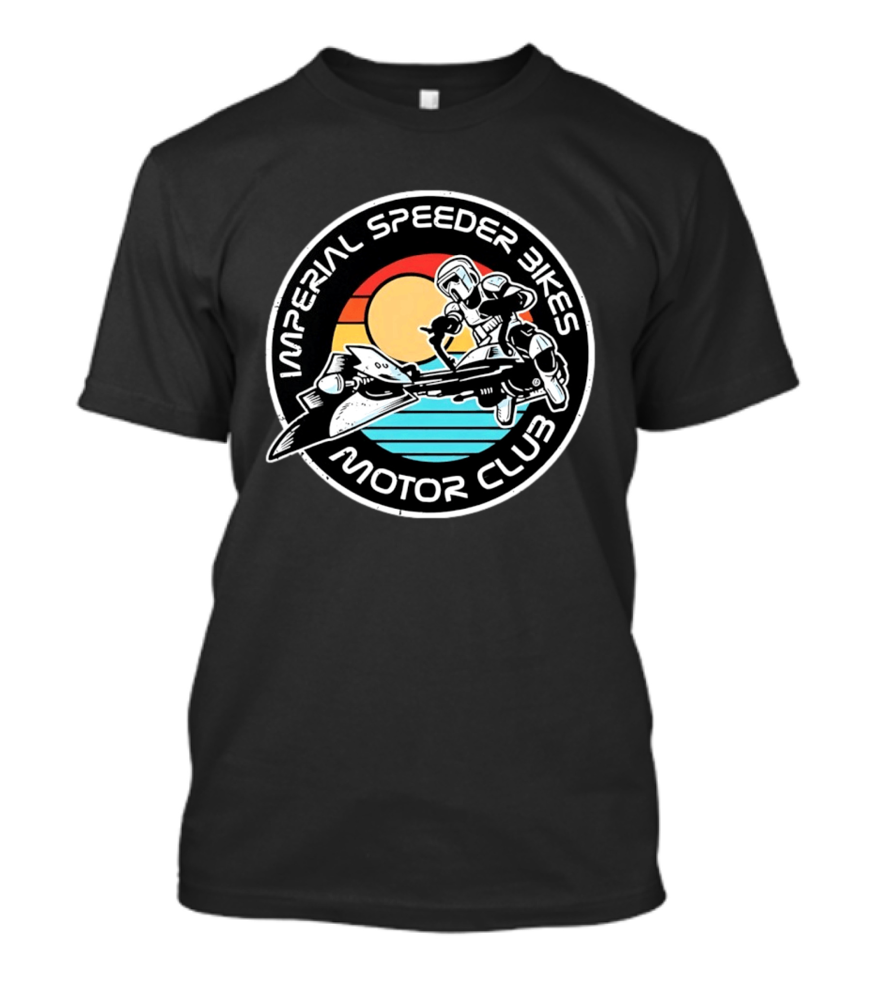 Imperial Speeder Bikes Motor Club Retro Sunset Circle T-Shirt