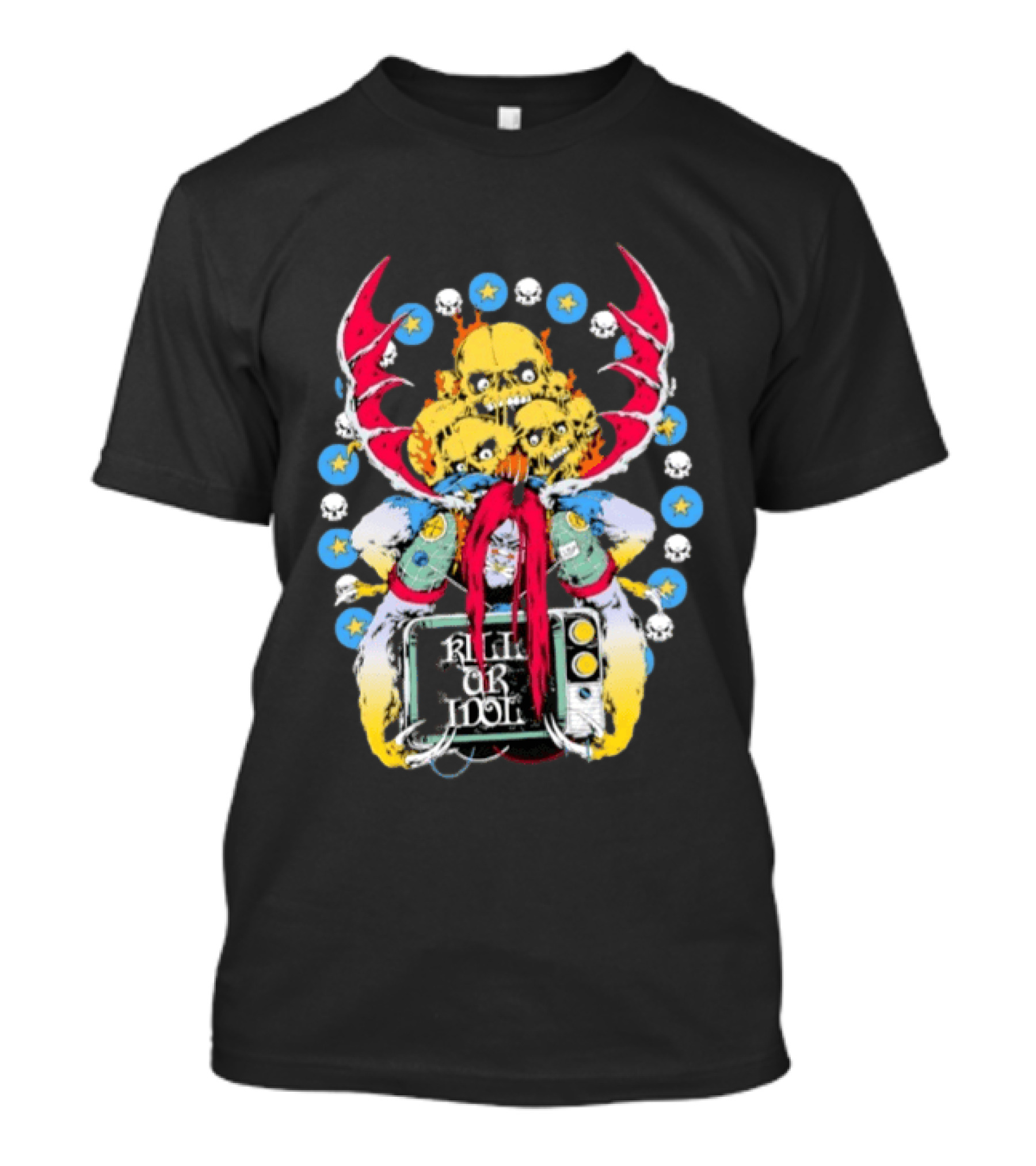 Kill Or Idol Skulls Television Gothic Antlers Stars T-Shirt