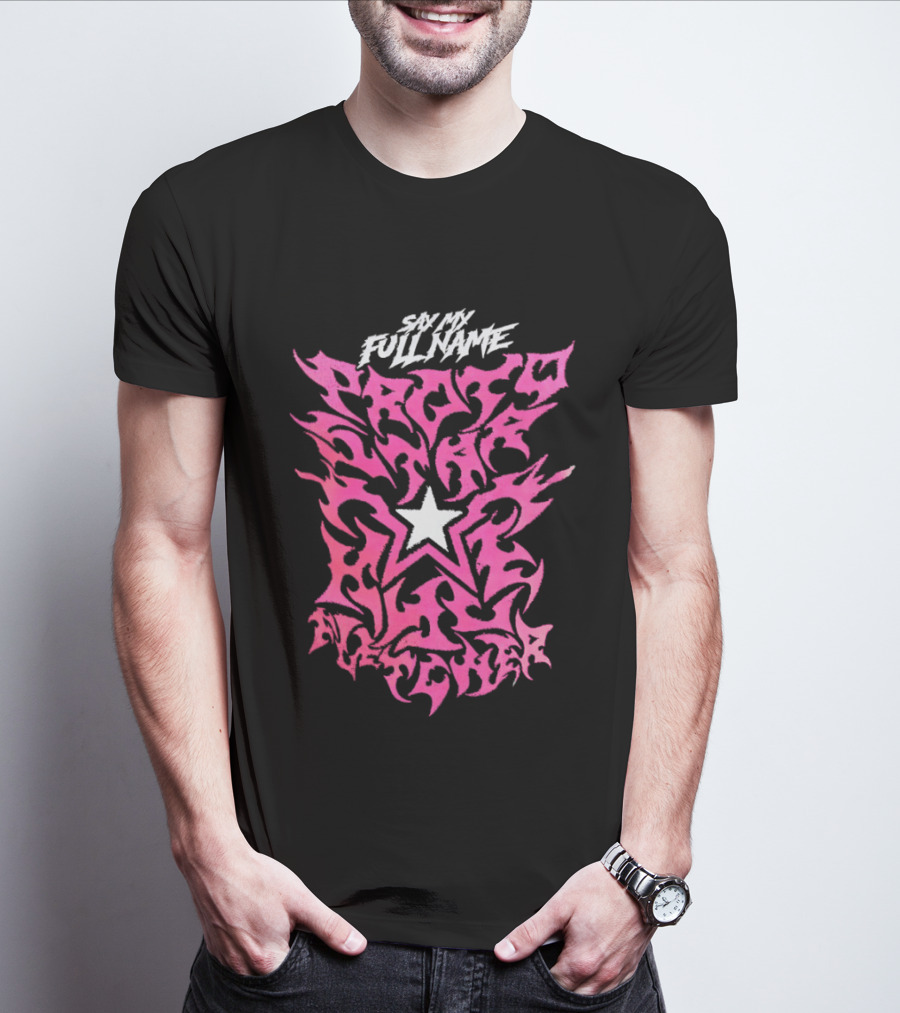 Pretty Peter Avalon Say My Full Name Star Pink Text AEW T-Shirt