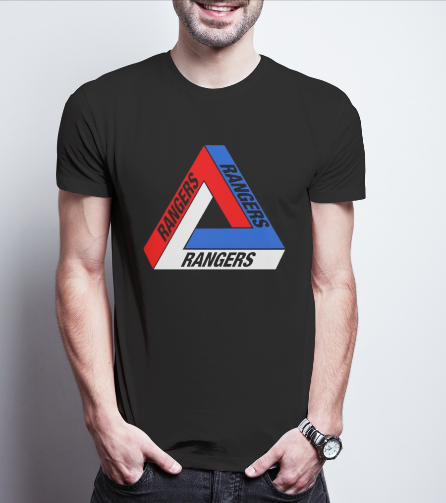 Rangers Penrose Triangle Optical Illusion Sports T-Shirt