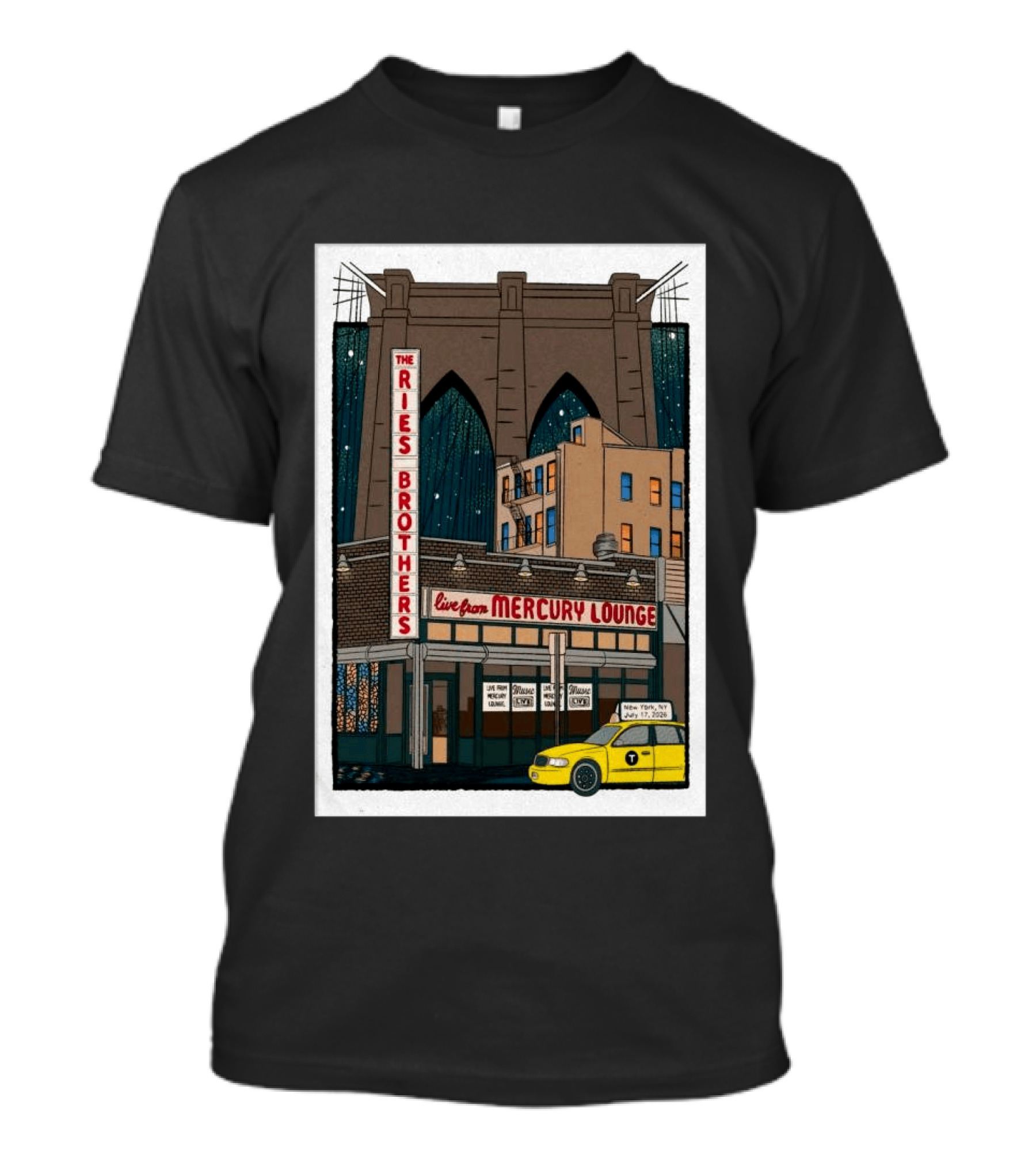 The Ries Brothers Live Mercury Lounge NYC Jul 17 2026 Brooklyn Bridge T-Shirt