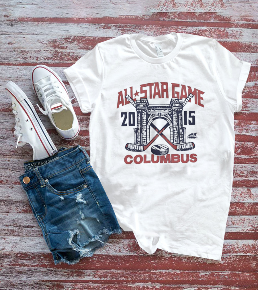 2015 NHL All Star Game Columbus Hockey Vintage Bridge And Sticks T-Shirt