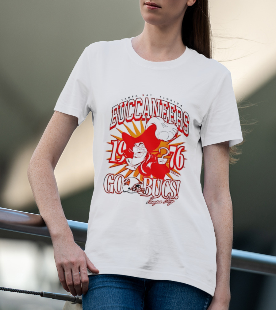 Tampa Bay Florida Buccaneers 1976 Go Bucs Captain Hook T-Shirt