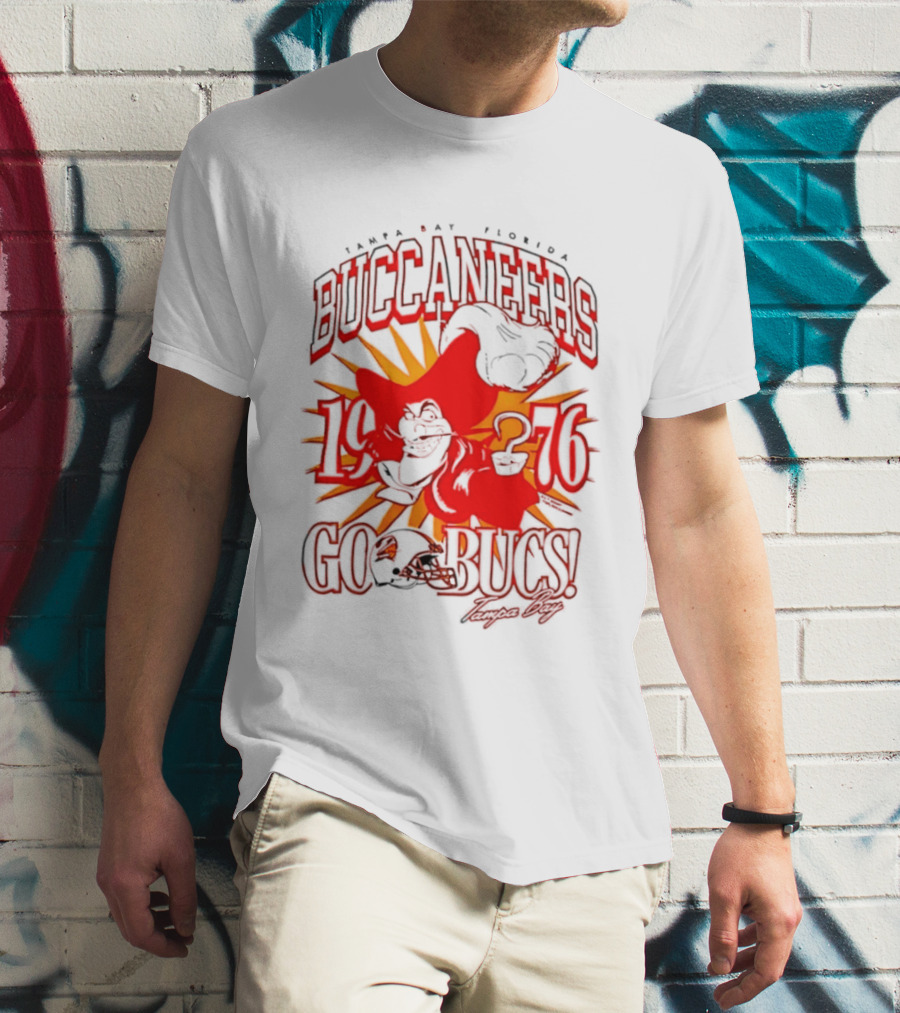 Tampa Bay Florida Buccaneers 1976 Go Bucs Captain Hook T-Shirt