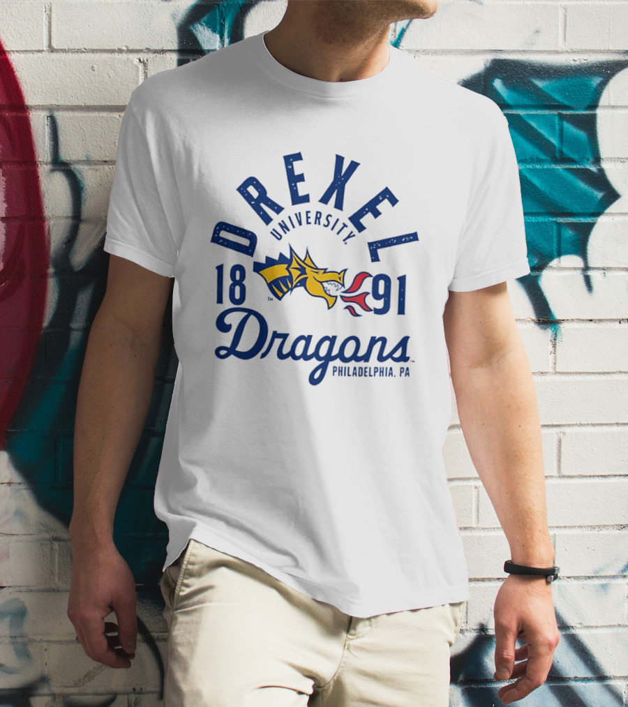 Drexel University Dragons 1891 Philadelphia PA Yellow And Red Dragon T-Shirt