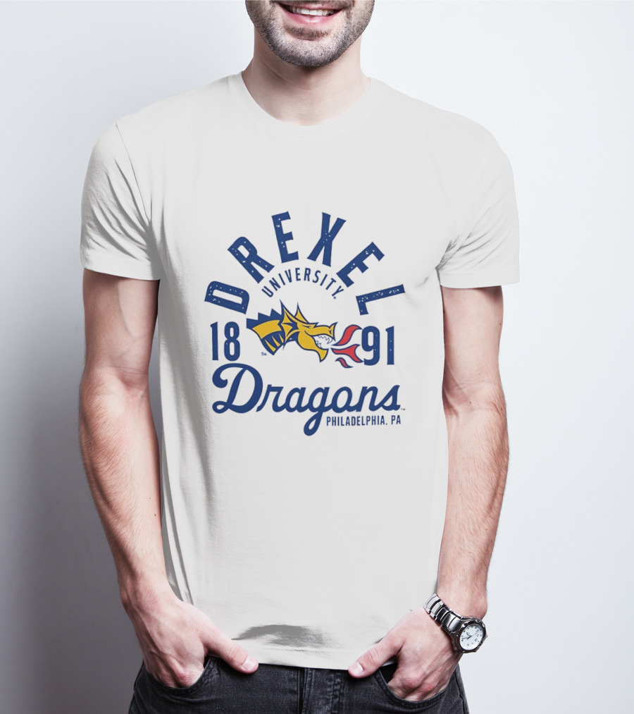 Drexel University Dragons 1891 Philadelphia PA Yellow And Red Dragon T-Shirt