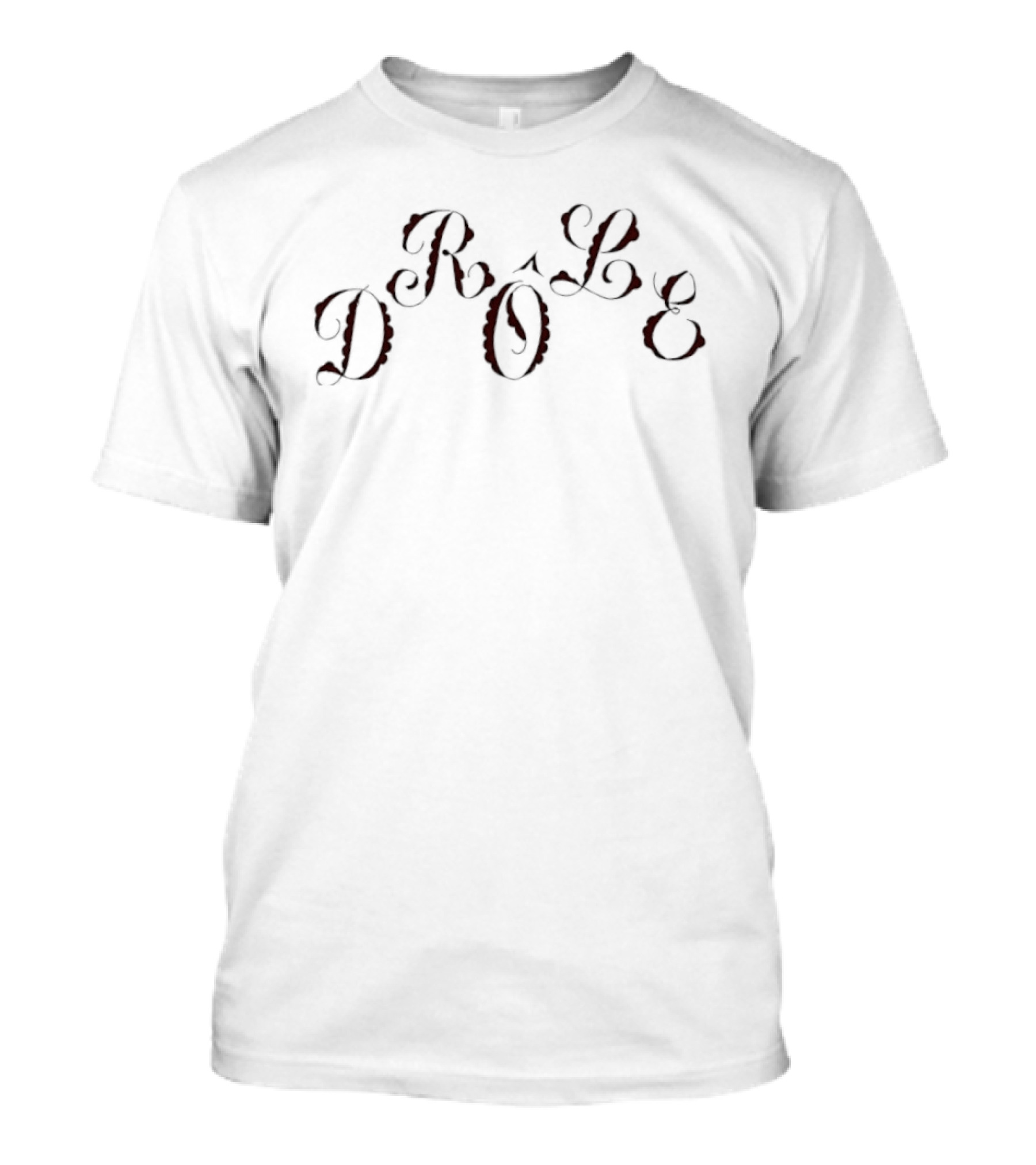 Drôle French Minimalist Style Whimsical Calligraphy T-Shirt