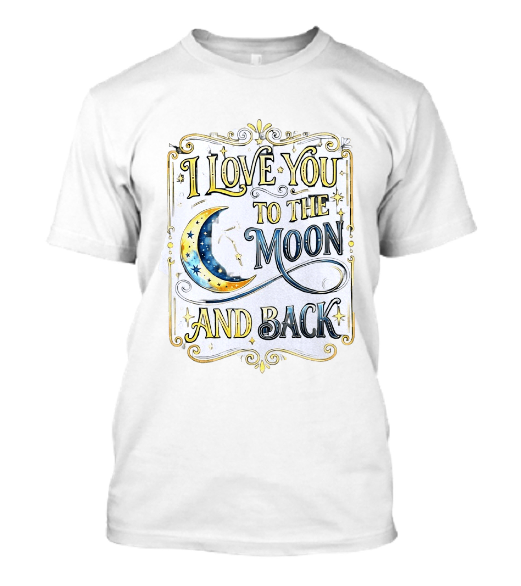 I Love You To The Moon And Back Celestial Stars Moon T-Shirt