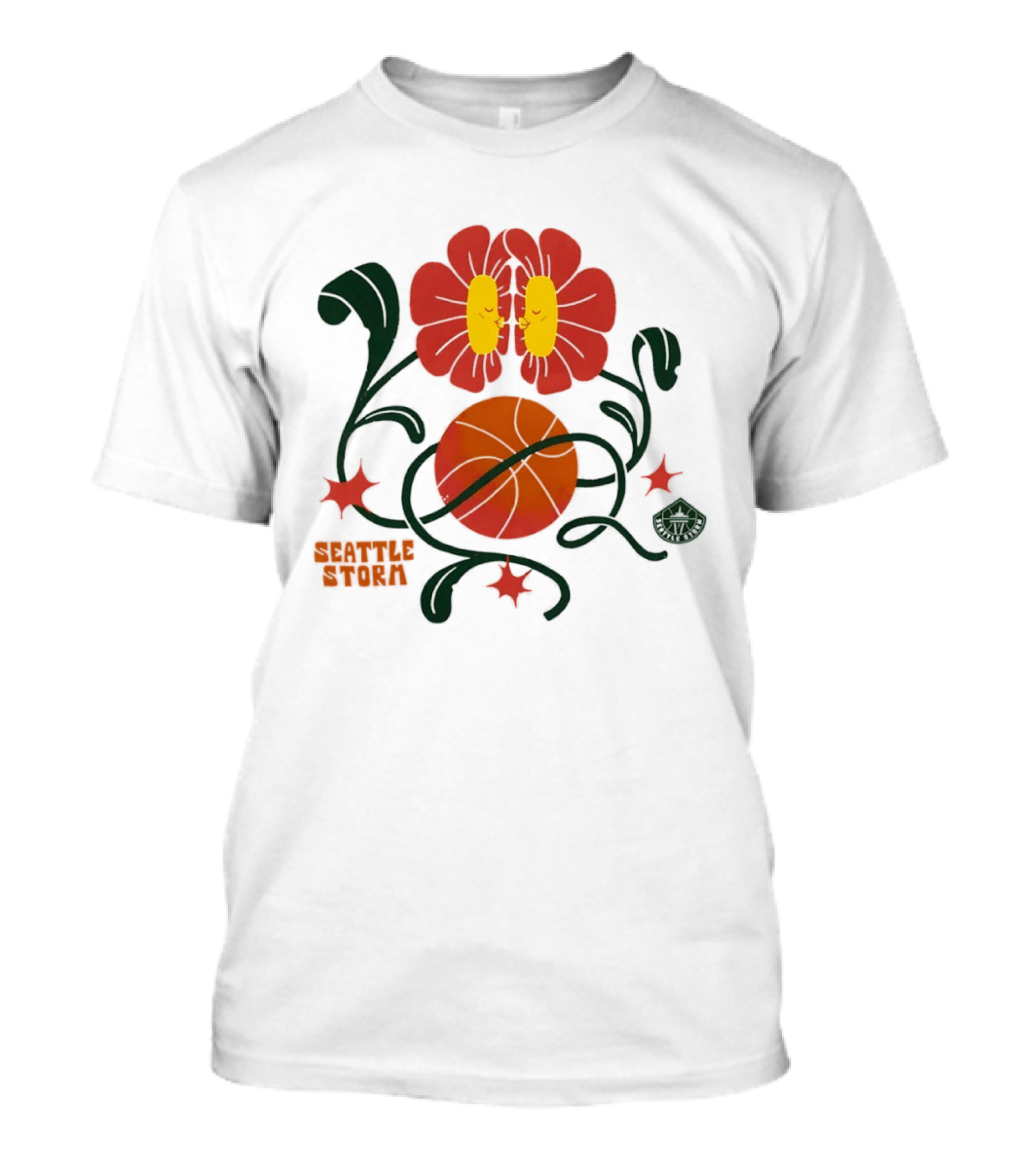 Seattle Storm WNBA Basketball Flower T-Shirt