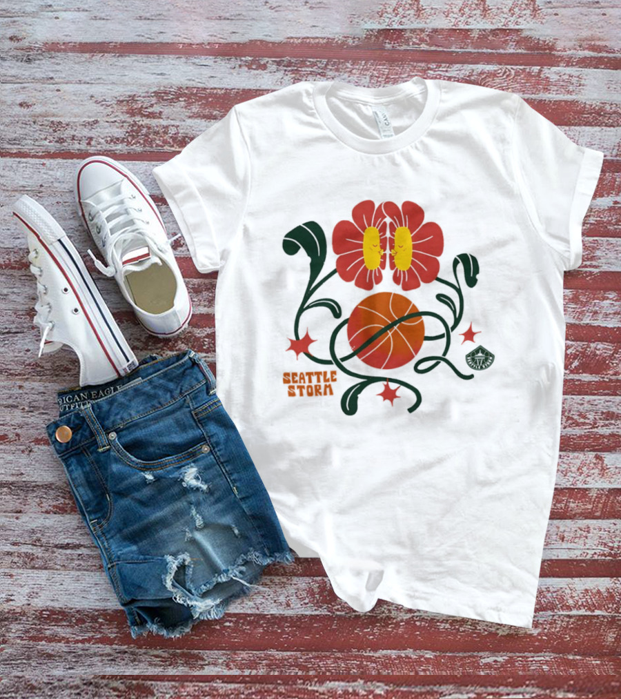 Seattle Storm WNBA Basketball Flower T-Shirt