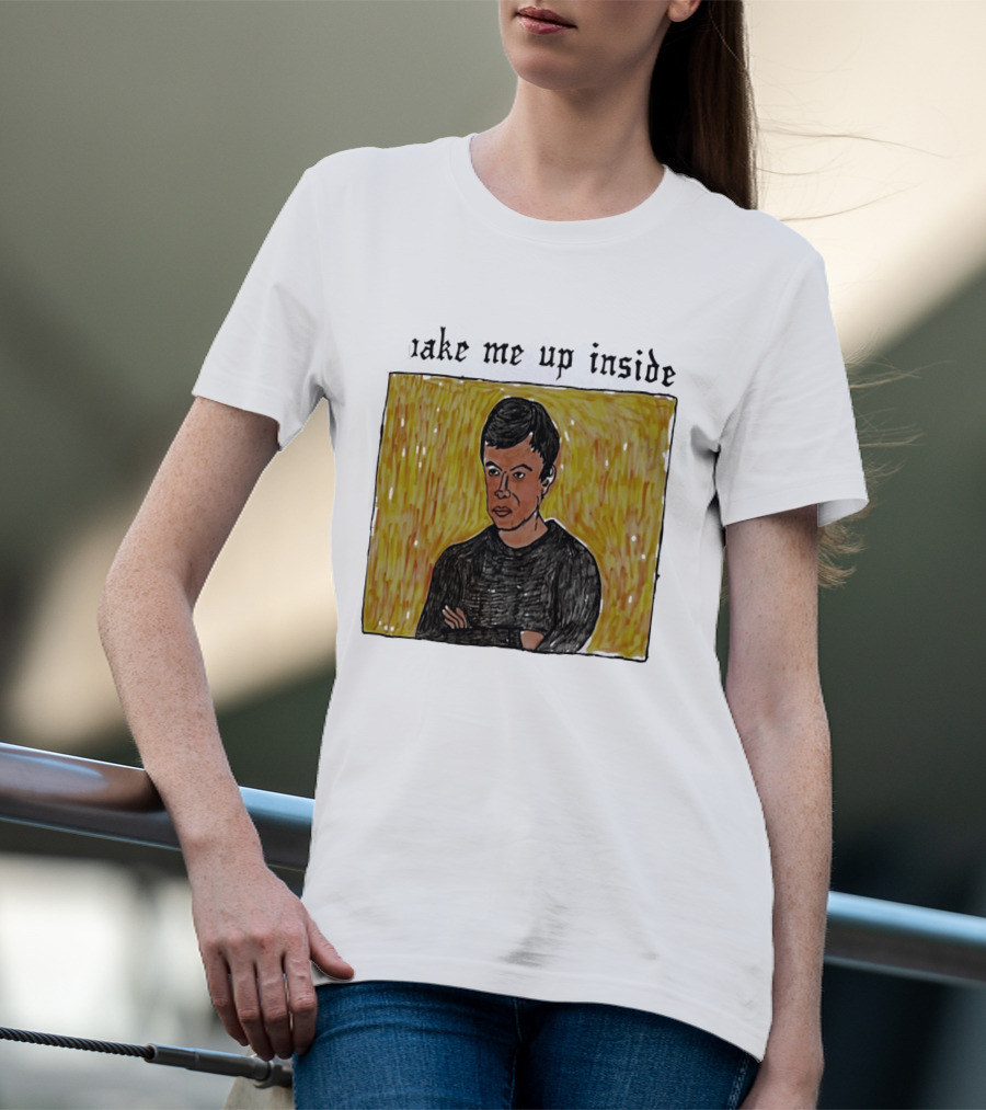 The Rehearsal 2 Wake Me Up Inside Meme Illustration With Contemplative Character On Yellow T-Shirt