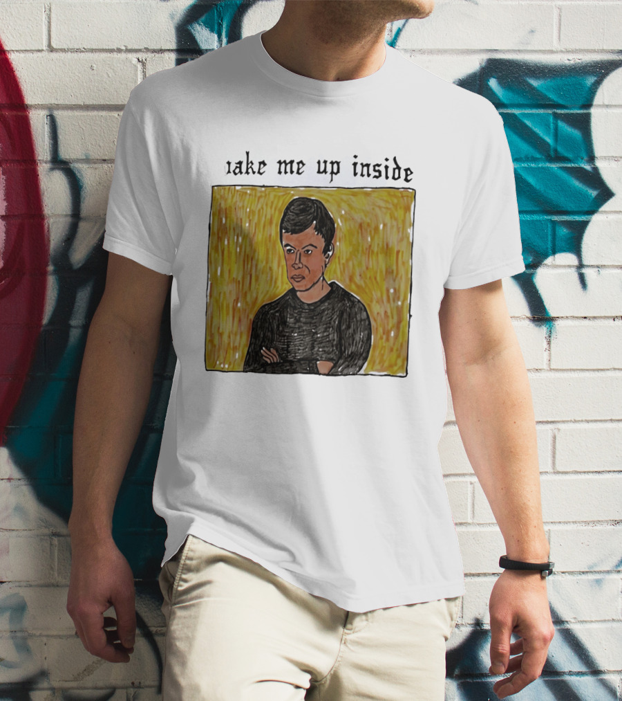 The Rehearsal 2 Wake Me Up Inside Meme Illustration With Contemplative Character On Yellow T-Shirt
