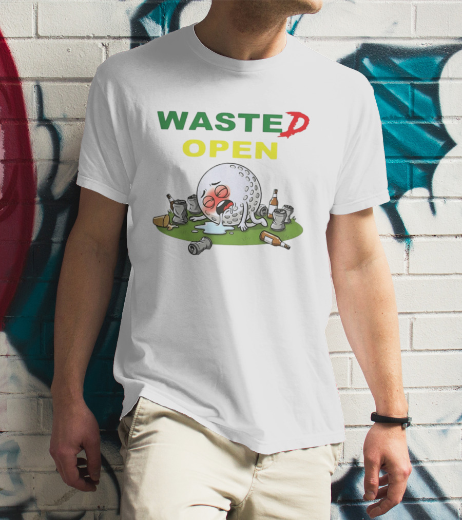 Wasted Open Funny Golf Ball Drinking Party Cans And Bottles T-Shirt
