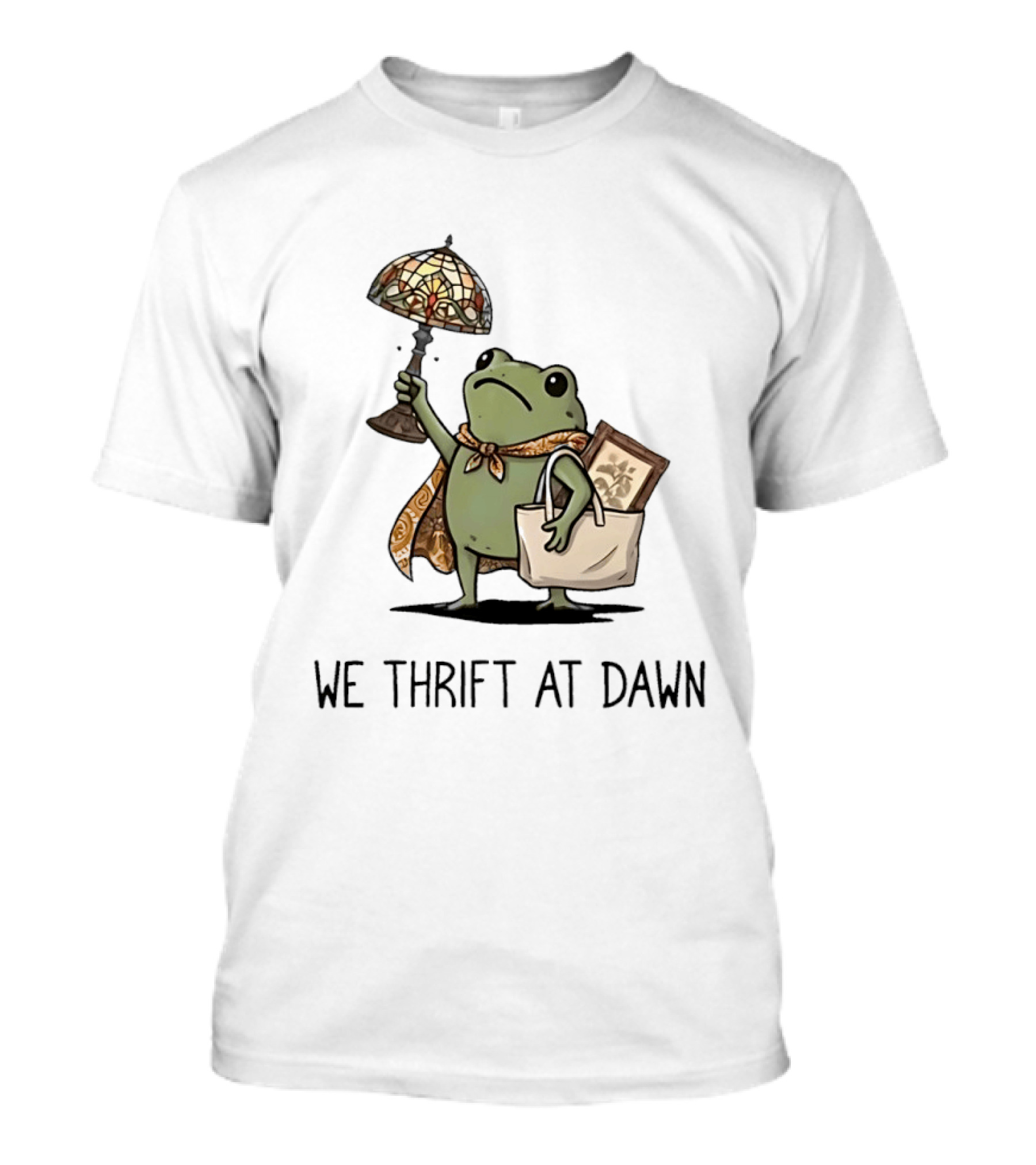 We Thrift At Dawn Frog With Vintage Lamp And T-Shirt