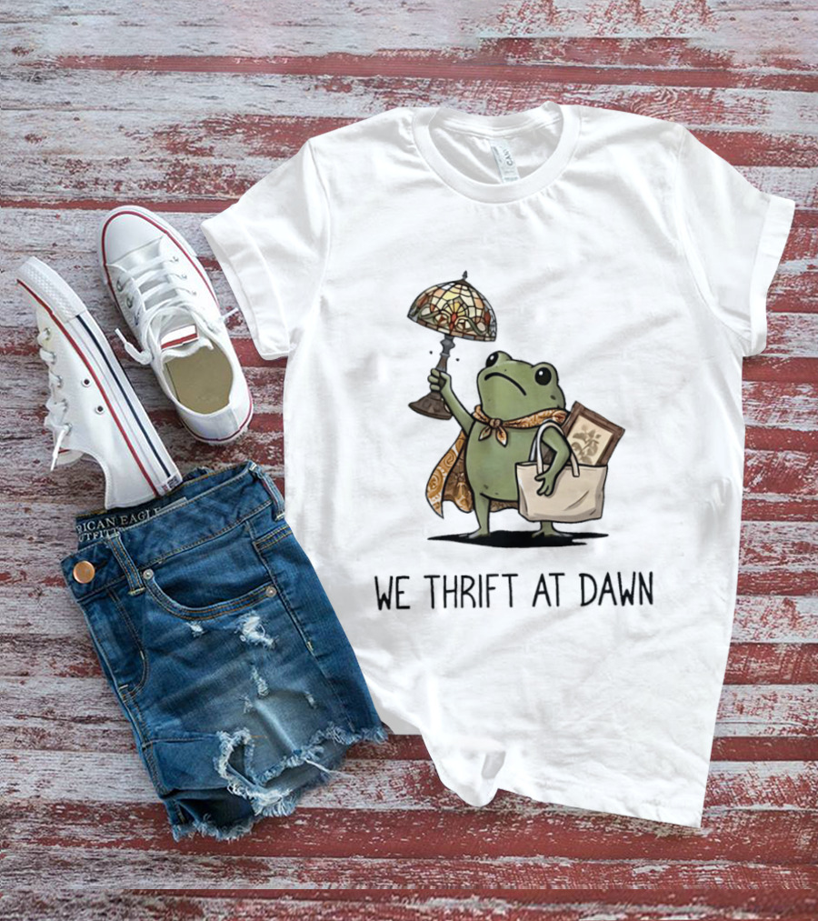 We Thrift At Dawn Frog With Vintage Lamp And T-Shirt