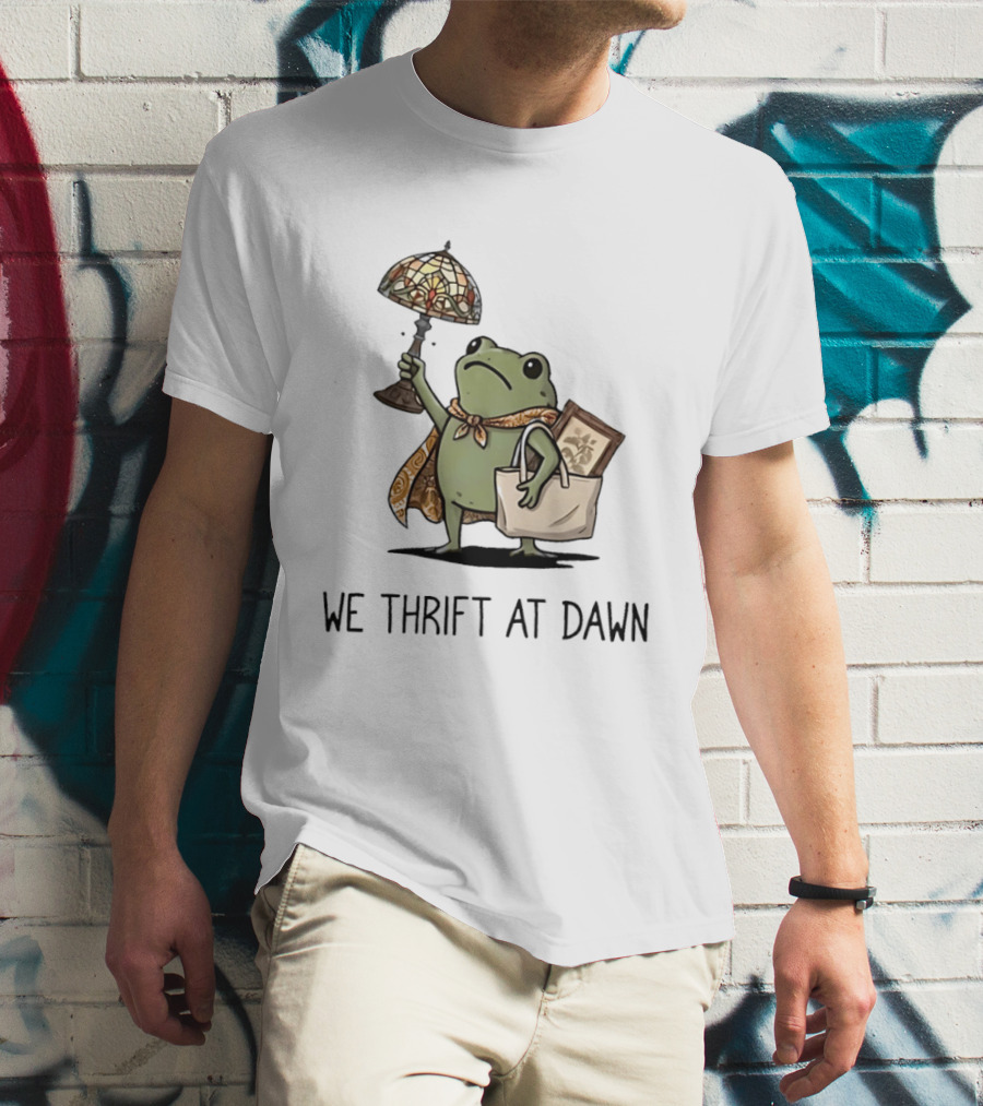 We Thrift At Dawn Frog With Vintage Lamp And T-Shirt