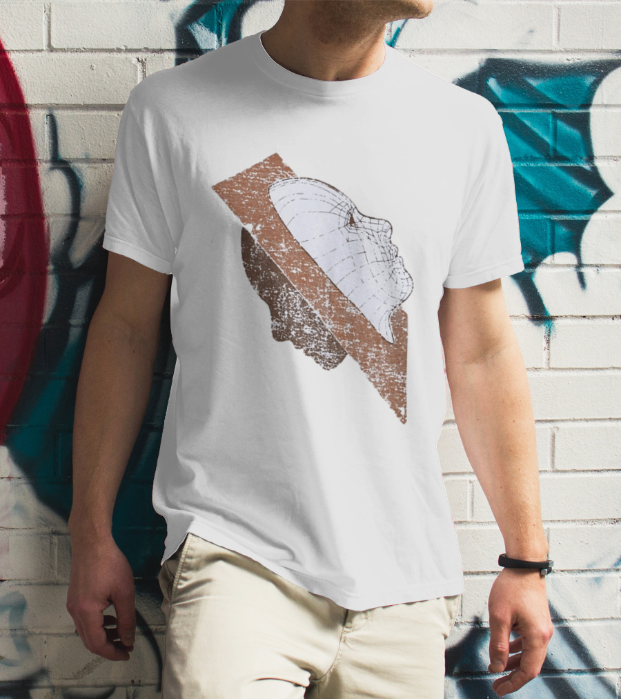 Wireframe Human Profile Collage Abstract Geometric Face T-Shirt